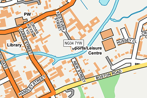 NG34 7YW map - OS OpenMap – Local (Ordnance Survey)