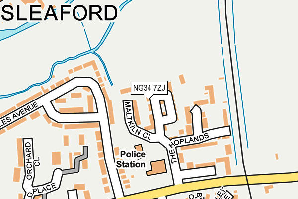 NG34 7ZJ map - OS OpenMap – Local (Ordnance Survey)