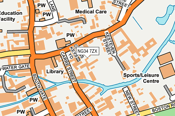 NG34 7ZX map - OS OpenMap – Local (Ordnance Survey)