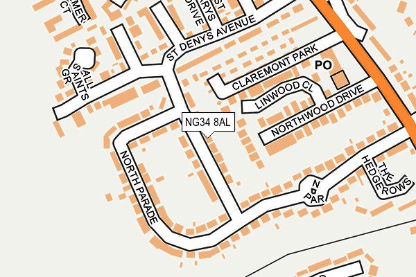 NG34 8AL map - OS OpenMap – Local (Ordnance Survey)