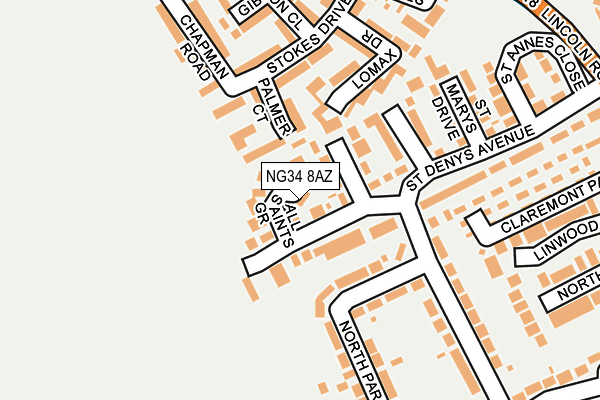 NG34 8AZ map - OS OpenMap – Local (Ordnance Survey)