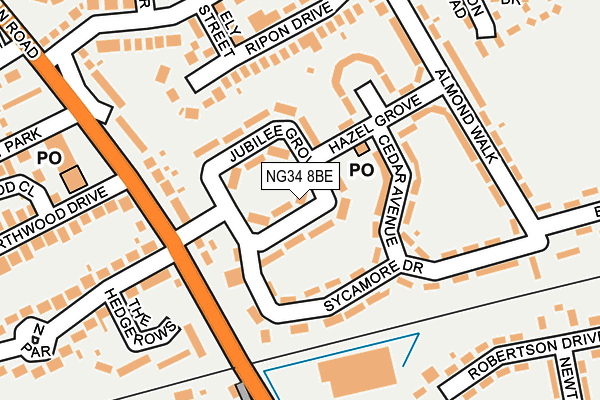 NG34 8BE map - OS OpenMap – Local (Ordnance Survey)