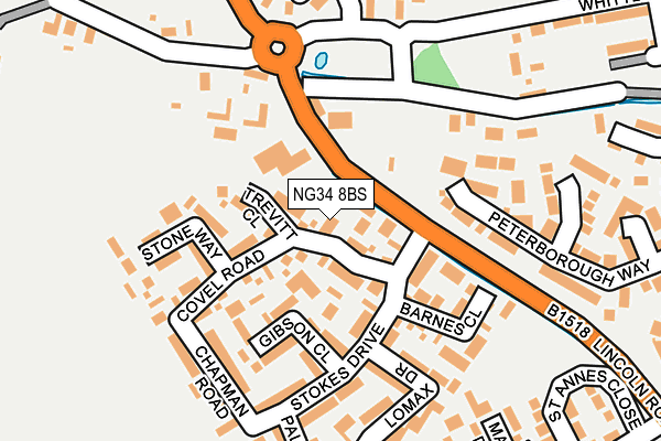 NG34 8BS map - OS OpenMap – Local (Ordnance Survey)