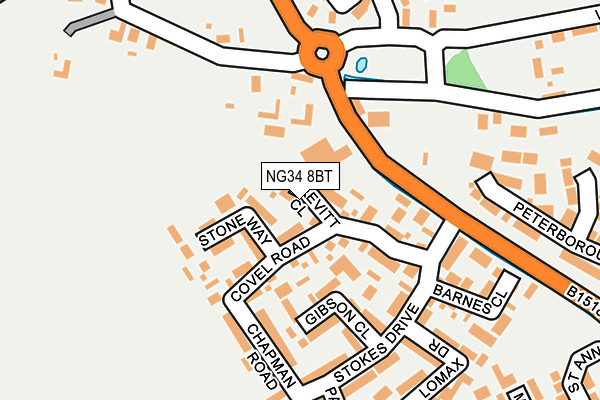 NG34 8BT map - OS OpenMap – Local (Ordnance Survey)
