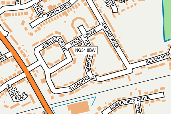 NG34 8BW map - OS OpenMap – Local (Ordnance Survey)