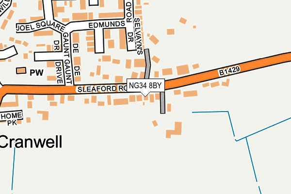 NG34 8BY map - OS OpenMap – Local (Ordnance Survey)