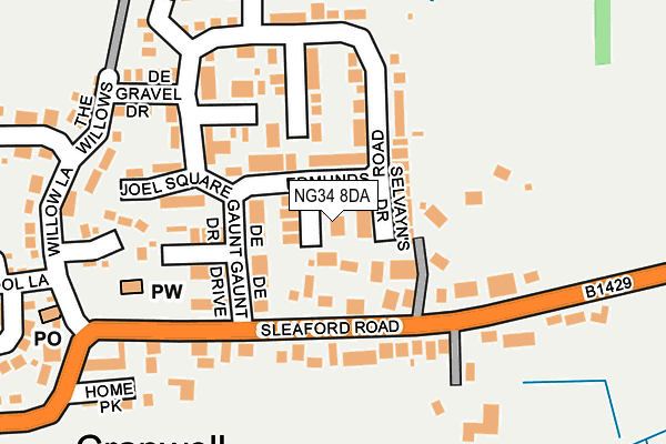 NG34 8DA map - OS OpenMap – Local (Ordnance Survey)