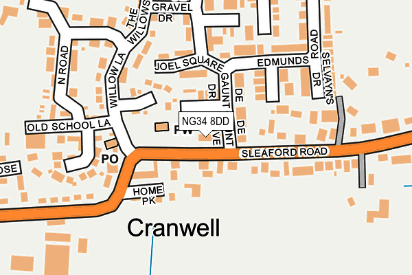 NG34 8DD map - OS OpenMap – Local (Ordnance Survey)