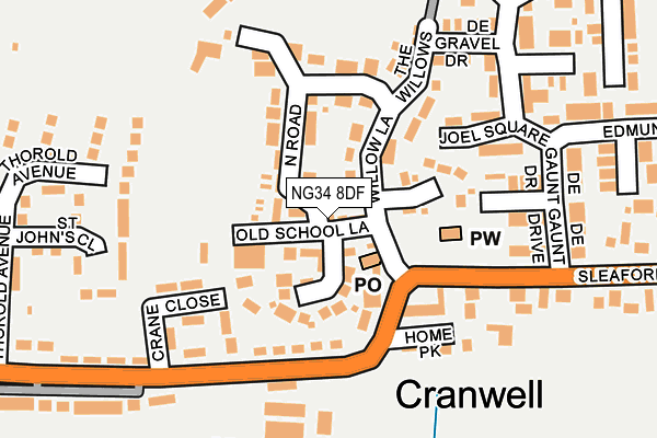 NG34 8DF map - OS OpenMap – Local (Ordnance Survey)