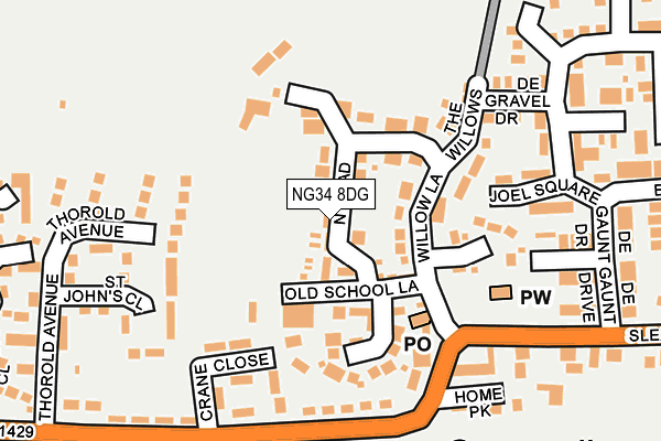 NG34 8DG map - OS OpenMap – Local (Ordnance Survey)