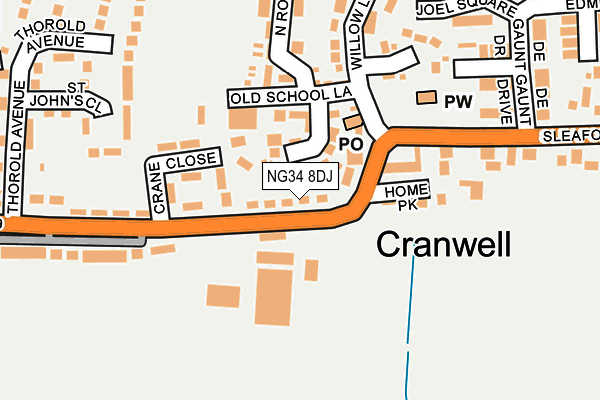 NG34 8DJ map - OS OpenMap – Local (Ordnance Survey)