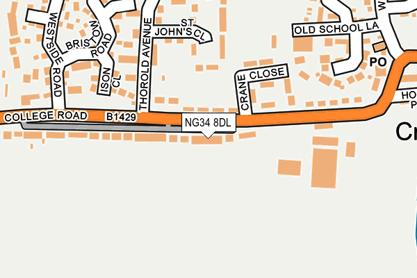 NG34 8DL map - OS OpenMap – Local (Ordnance Survey)