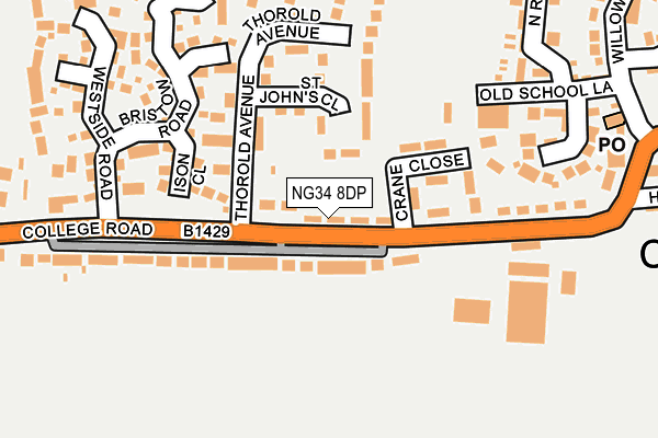 NG34 8DP map - OS OpenMap – Local (Ordnance Survey)