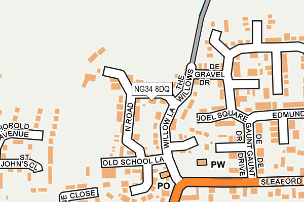 NG34 8DQ map - OS OpenMap – Local (Ordnance Survey)