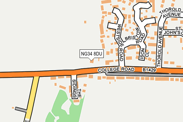 NG34 8DU map - OS OpenMap – Local (Ordnance Survey)