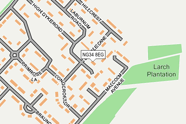 NG34 8EG map - OS OpenMap – Local (Ordnance Survey)