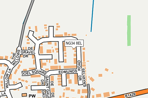 NG34 8EL map - OS OpenMap – Local (Ordnance Survey)