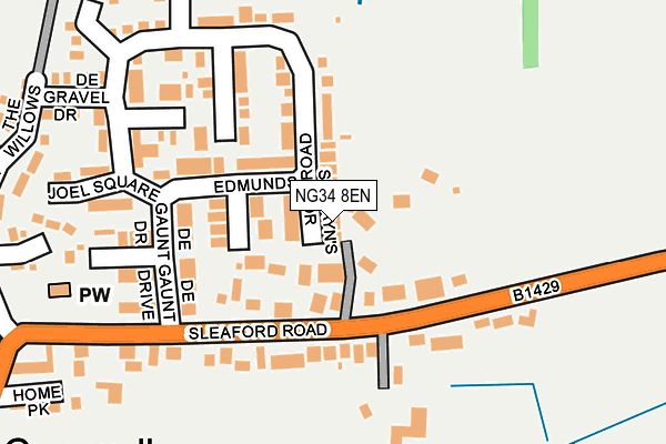 NG34 8EN map - OS OpenMap – Local (Ordnance Survey)