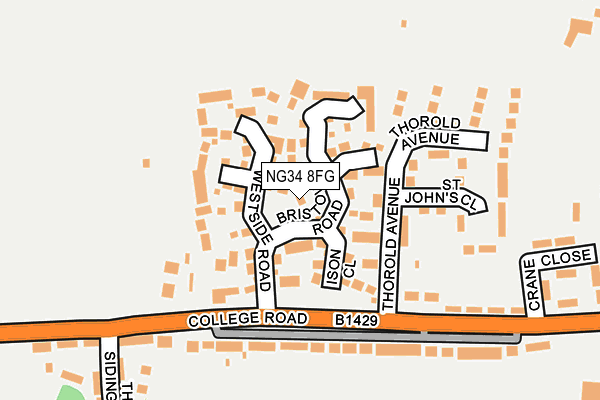 NG34 8FG map - OS OpenMap – Local (Ordnance Survey)