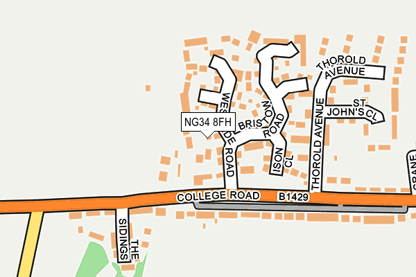 NG34 8FH map - OS OpenMap – Local (Ordnance Survey)