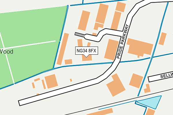 NG34 8FX map - OS OpenMap – Local (Ordnance Survey)