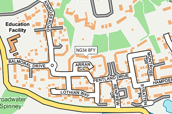 NG34 8FY map - OS OpenMap – Local (Ordnance Survey)