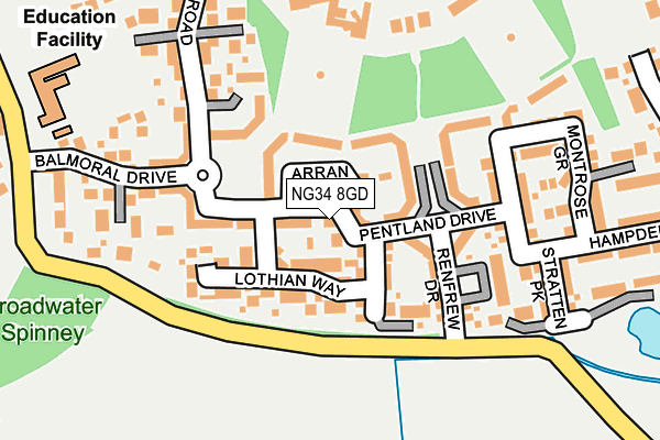 NG34 8GD map - OS OpenMap – Local (Ordnance Survey)