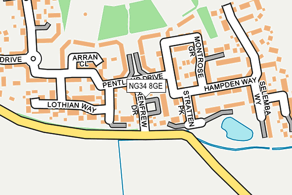 NG34 8GE map - OS OpenMap – Local (Ordnance Survey)
