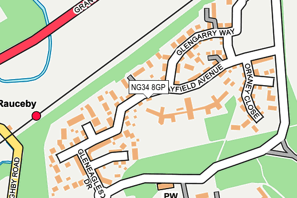 NG34 8GP map - OS OpenMap – Local (Ordnance Survey)