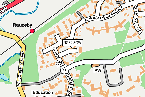 NG34 8GW map - OS OpenMap – Local (Ordnance Survey)
