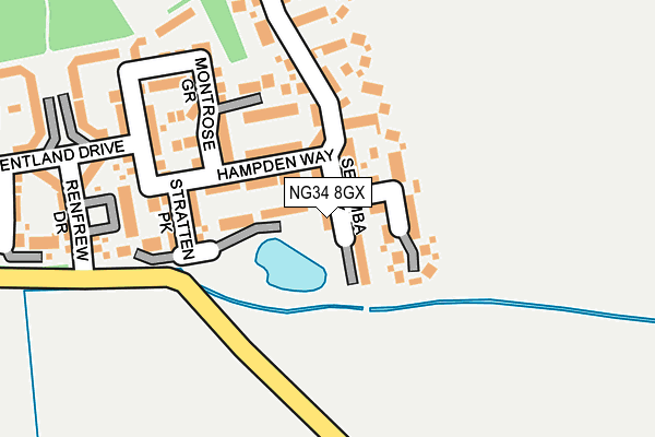 NG34 8GX map - OS OpenMap – Local (Ordnance Survey)