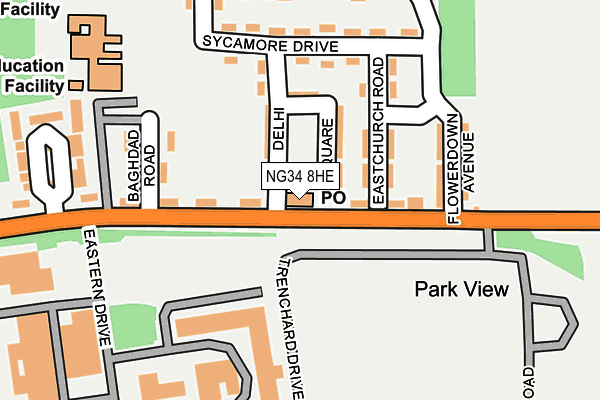 NG34 8HE map - OS OpenMap – Local (Ordnance Survey)