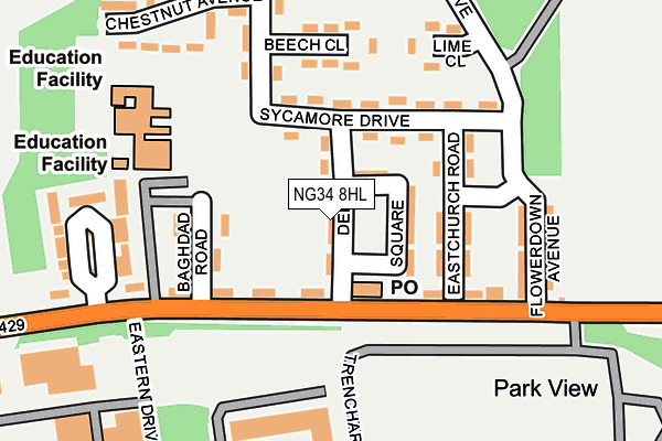 NG34 8HL map - OS OpenMap – Local (Ordnance Survey)