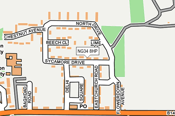 NG34 8HP map - OS OpenMap – Local (Ordnance Survey)