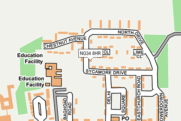 NG34 8HR map - OS OpenMap – Local (Ordnance Survey)