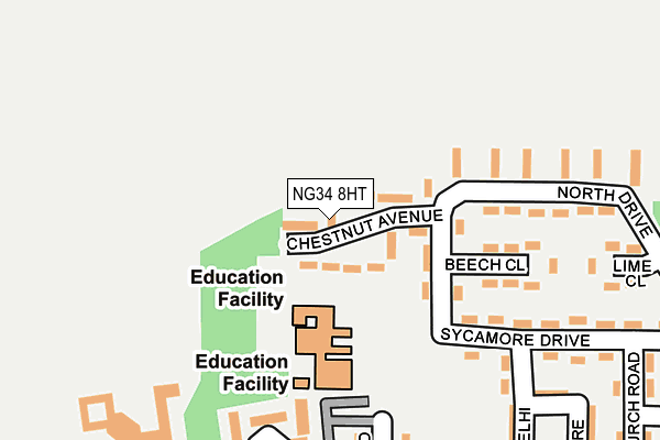 NG34 8HT map - OS OpenMap – Local (Ordnance Survey)