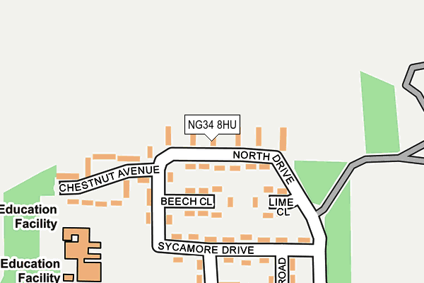 NG34 8HU map - OS OpenMap – Local (Ordnance Survey)