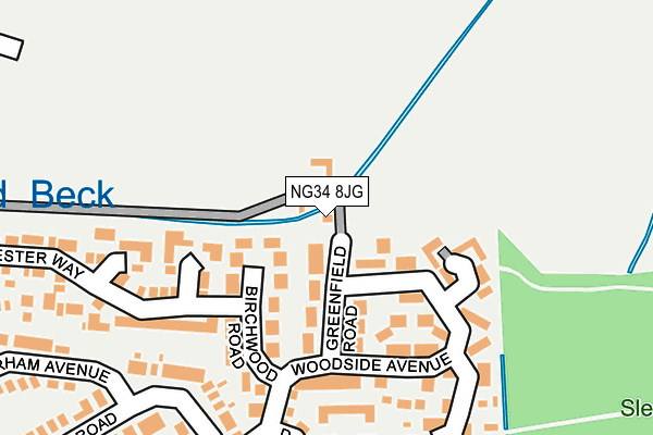 NG34 8JG map - OS OpenMap – Local (Ordnance Survey)