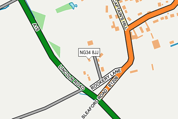 NG34 8JJ map - OS OpenMap – Local (Ordnance Survey)