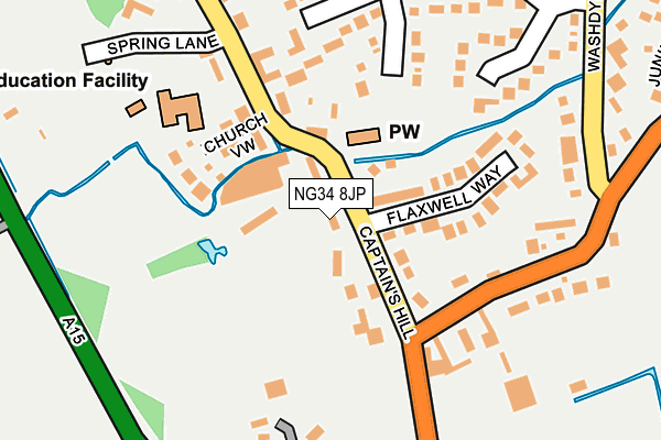NG34 8JP map - OS OpenMap – Local (Ordnance Survey)