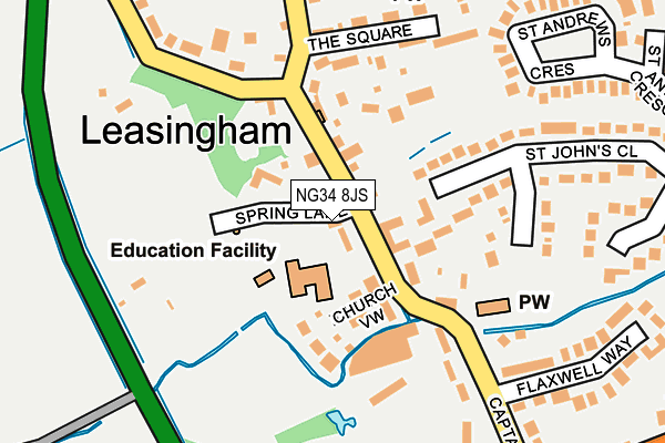 NG34 8JS map - OS OpenMap – Local (Ordnance Survey)