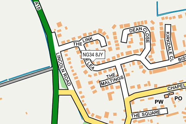 NG34 8JY map - OS OpenMap – Local (Ordnance Survey)