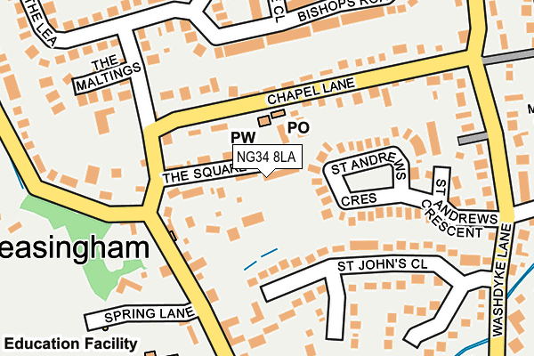 NG34 8LA map - OS OpenMap – Local (Ordnance Survey)