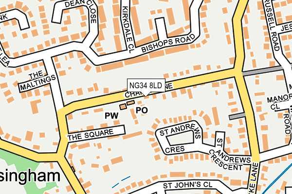 NG34 8LD map - OS OpenMap – Local (Ordnance Survey)