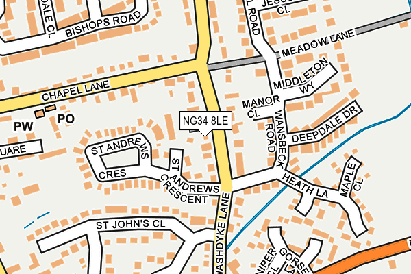 NG34 8LE map - OS OpenMap – Local (Ordnance Survey)