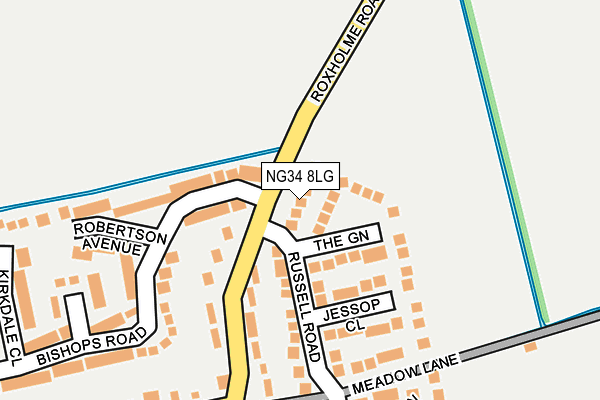 NG34 8LG map - OS OpenMap – Local (Ordnance Survey)