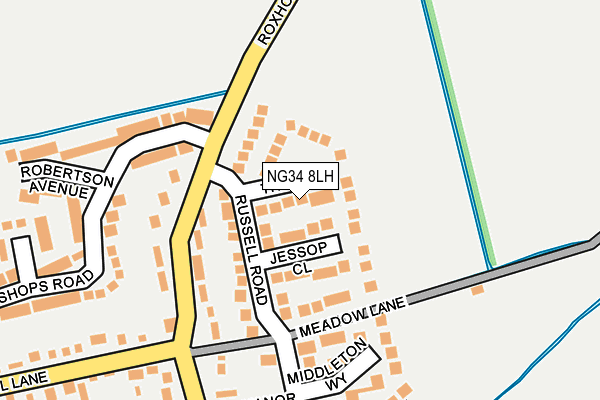 NG34 8LH map - OS OpenMap – Local (Ordnance Survey)