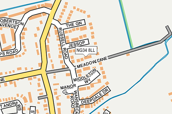 NG34 8LL map - OS OpenMap – Local (Ordnance Survey)