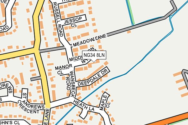 NG34 8LN map - OS OpenMap – Local (Ordnance Survey)