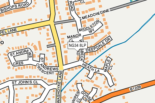 NG34 8LP map - OS OpenMap – Local (Ordnance Survey)